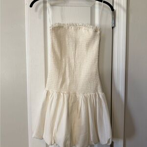 Cute Bubble Cream Strapless Dress